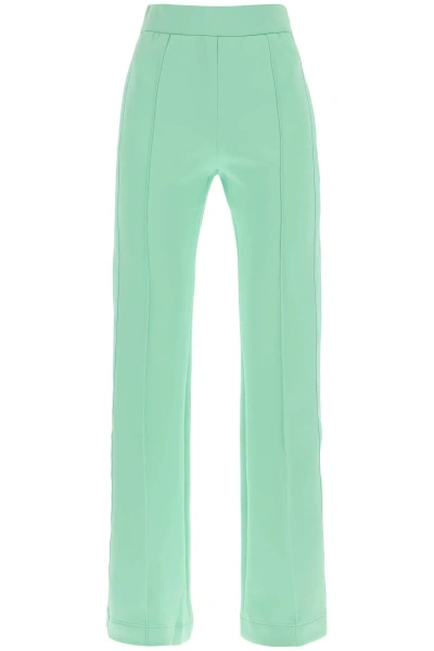 Fendi Flared Pants With Logo Tape In Green