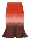 Fendi Gradient Mohair And Wool High-waisted Midi Skirt Clothing In Multi