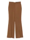 Fendi High-waisted Flared Trousers In Brown
