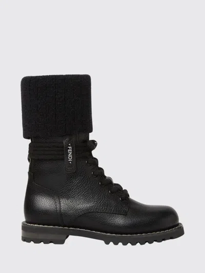 Fendi Flat Ankle Boot Woman Color Black