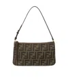 Fendi Baguette Patterned Tote Bag In Brown
