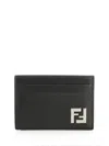 Fendi Flat Card Case Vit.king Wallets Black