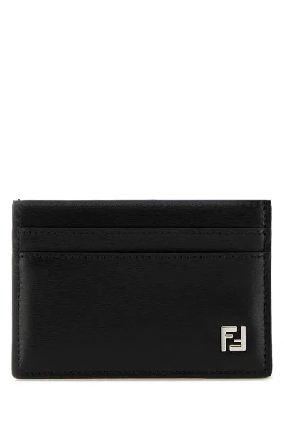 Fendi Flat Card Case  Vit.palmellato In Black