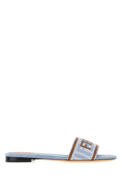 Fendi Flat  Shoes In Pa+vit In Blue