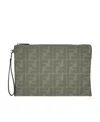 Fendi Flat Ff Handbag In Gray