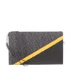 Fendi Flat Ff Motif Panelled Pouch In Black