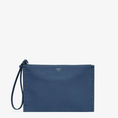 Fendi Flat Pouch In Blue
