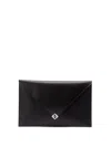 Fendi Structured Black Calf Leather Flat Pouch In Black