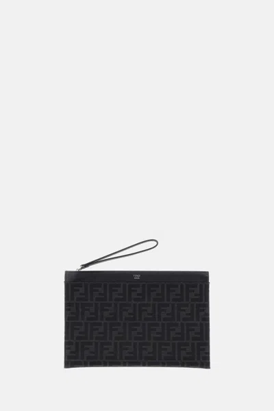 Fendi Flat Pouch In Black