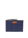 Fendi Medium Flat Pouch Contrast Stitching Wrist Strap In Blue