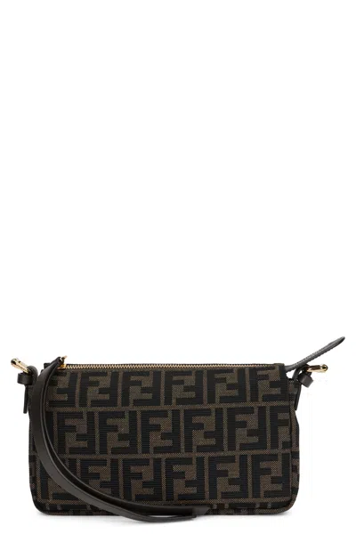 Fendi Flat Pouch Handbag Tube Mini Pouch In Brown
