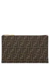 Fendi Flat Pouch Medium Baguette In Brown