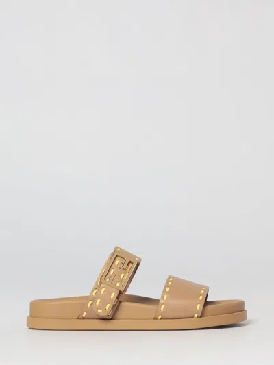Fendi Flat Sandal Woman  In Brown