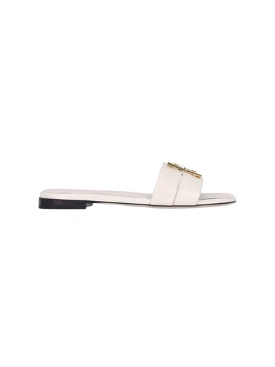 Fendi 'ffold' Flat Sandals In Cream