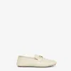 Fendi Hardware Square Toe Studded Sole Loafers In Bianco Ice