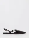 Fendi Leather Slingback Ballet Flats With Square Toe In Brown