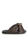 Fendi Women Printed Satin Fell Slippers