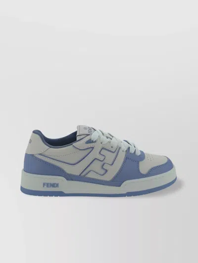 Fendi Flat Sole Calfskin Paneled Sneakers In Multicolor