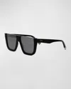 Fendi Flat-top Logo Acetate Square Sunglasses In Sblksmk