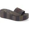 Fendi Sunshine Logo Embroidered Slippers In Brown