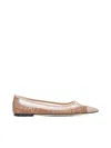 Fendi Colibri Ff Mesh Pointed Ballerina Flats In Rose Rose