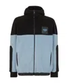 Fendi Men Fleece Sweatshirt With Frontal Logo Patch In Blue