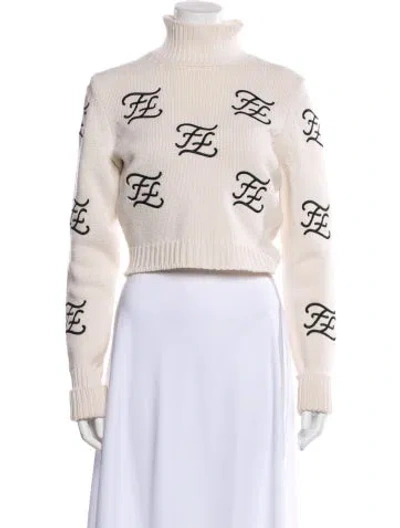 Pre-owned Fendi Fleece Printed Sweater In Neutral