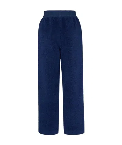 Fendi Fleece Straight-leg Track Pants In Blue