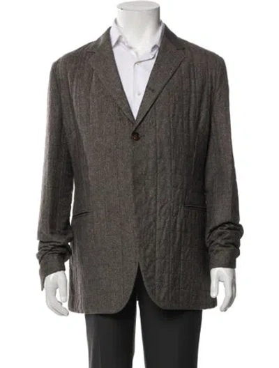 Pre-owned Fendi Fleece Wool Blazer In Brown