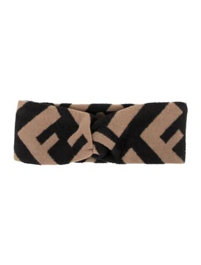 Pre-owned Fendi Fleece Wool Headband In Black