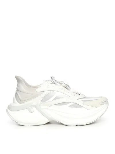 FENDI FENDI F-LIGHT MESH AND LEATHER SNEAKER