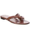 Fendi Textured Leather Thong Sandals With Silhouette In Brown
