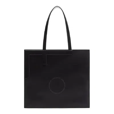 Fendi Flip Shopper Leather Tote In Brown
