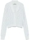 Fendi Powder Blue Cardigan With Ff Pattern Women In Blue