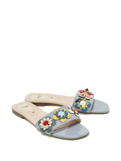 Pre-owned Fendi Floral-appliqué Sandals