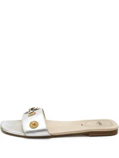 Pre-owned Fendi Floral-appliqué Sandals