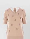 Fendi Women's Wool Cropped Sweater In Nude