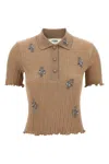 Fendi Women Floral Embroidery Polo Shirt