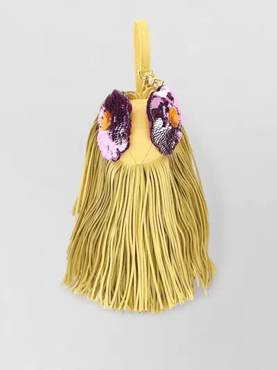 Fendi Floral Fringe Sequin Bucket Bag Charm