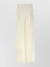 Fendi Pantalone Dalla Gamba Ampia In Seta Bianca Donna