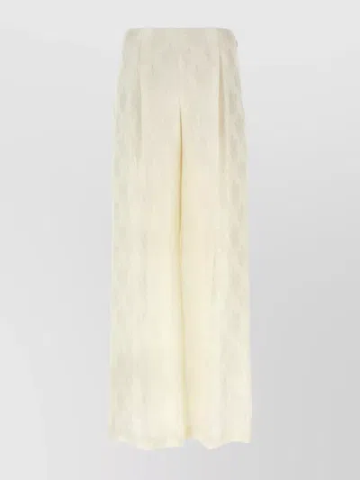 FENDI FLORAL HIGH WAIST WIDE LEG PANTS