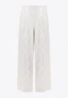 Fendi Jacquard Silk Trouser With Floral Motif