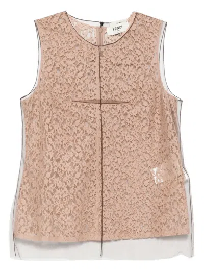 FENDI FLORAL-LACE TOP