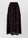 Fendi Floral Maxi Skirt Made From Linen In Black