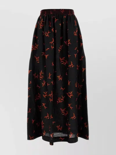 FENDI FLORAL MAXI SKIRT MADE FROM LINEN