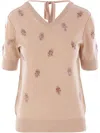 Fendi Floral Motif Embroidered Wool Cropped Jumper