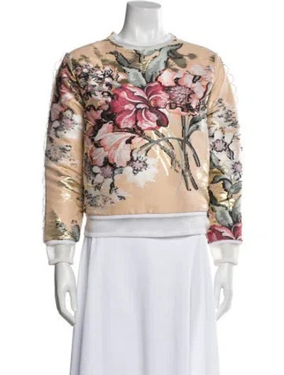 Pre-owned Fendi Floral Print Crew Neck Sweatshirt