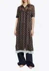 Fendi Women Printed Silk Shirt Dress