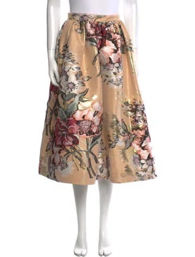 Pre-owned Fendi Floral Print Midi Length Skirt