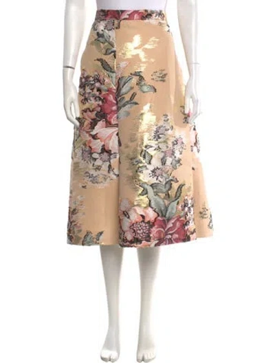 Pre-owned Fendi Floral Print Midi Length Skirt